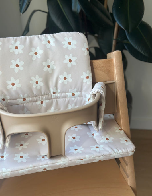 Kussenset voor op de Stokke Tripp Trapp stoel - Madeliefjes wit