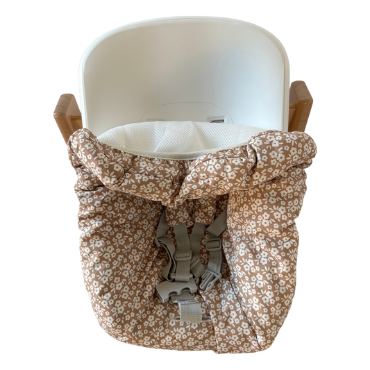 Newborn hoes voor op de Stokke Tripp Trapp stoel - Bloemen bruin/creme